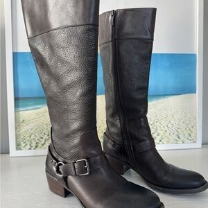 Vince Camuto Brown Riding Boots Sleek Leather Design